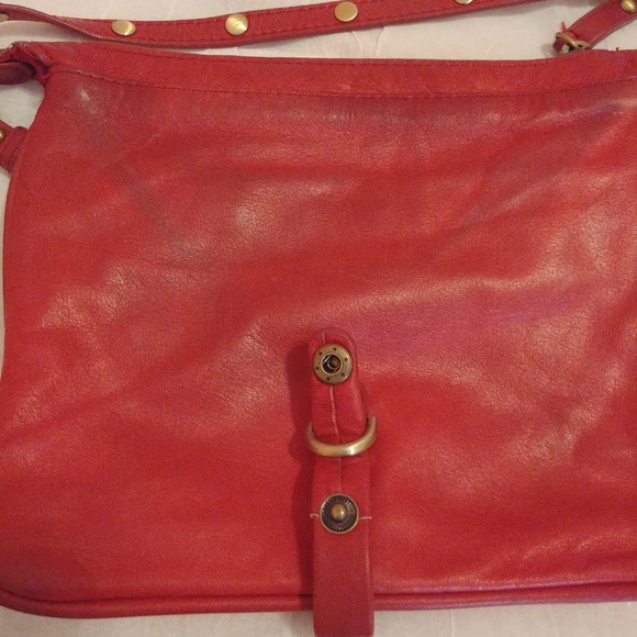 Sabina NY Red Leather Gold Stud Purse - Picture 3 of 8